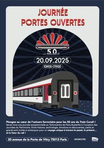JOURNÉES DU PATRIMOINE 2025 AU TECHNICENTRE DE PARIS AUSTERLITZ, les 50 ans des voitures Corail&nbsp;1975/2025